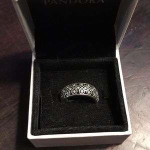 Pandora jewelry intricate lattice ring sterling